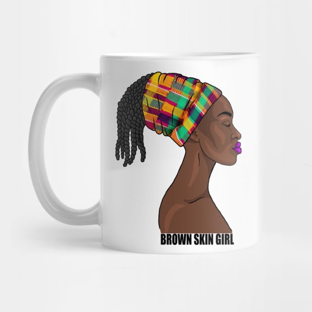 Brown Skin Girl Melanin Queen Kente Pattern by Merchweaver